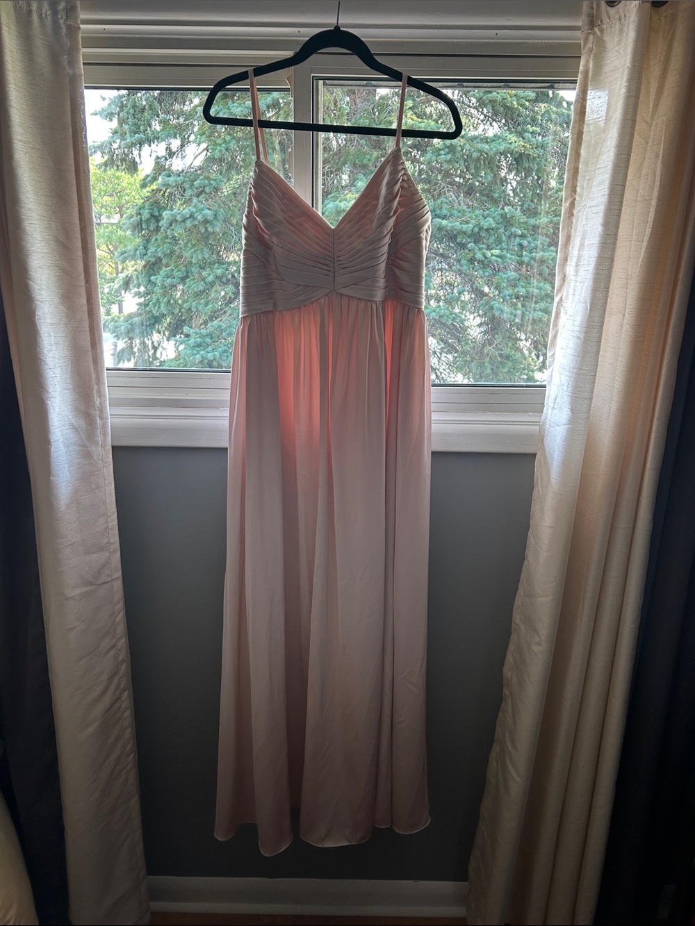 Azazie Alia Blushing Pink Stretch Satin